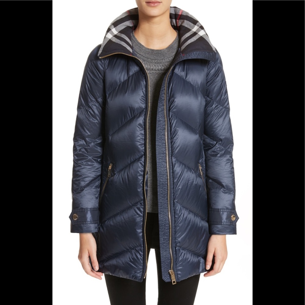 Burberry Eastwick Chevron Quilted Down Coat